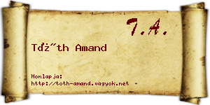 Tóth Amand névjegykártya